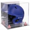 Better Display Cases Acrylic Baseball Batting Helmet Display Case with Mirror, Pink Risers and Mirror Base(V22/A012) view 1