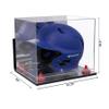 Better Display Cases Acrylic Baseball Batting Helmet Display Case with Mirror, Red Risers , Wall Mount and Mirror Base(V22/A012) view 2