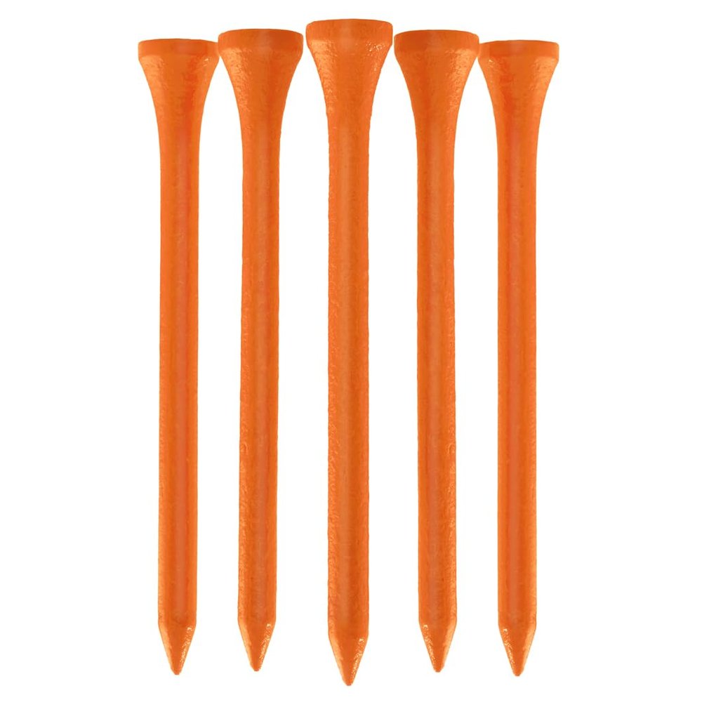 100 PCS Bamboo Golf Tees | Multiple Colours & Sizes | Castle Golf Tees | Standard Golf Tees | Eco Friendly & Sustainable Bamboo Golf Tees (83mm Neon Orange)