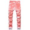 Men's Slim Fit Printed Stretch Jeans Skinny Casual Comfy Denim Pants Lightweight Stylish Hip Hop Jean Trousers (Red,33) view 2