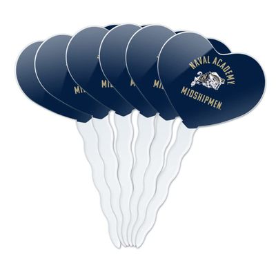 GRAPHICS & MORE US Naval Academy Midshipmen Heart Love Cupcake Picks Toppers Decoration Set of 6