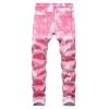 Men's Slim Fit Printed Stretch Jeans Skinny Casual Comfy Denim Pants Lightweight Stylish Hip Hop Jean Trousers (Pink,28) view 2