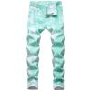 Men's Slim Fit Printed Stretch Jeans Skinny Casual Comfy Denim Pants Lightweight Stylish Hip Hop Jean Trousers (Green,30) view 1
