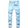 Men's Slim Fit Printed Stretch Jeans Skinny Casual Comfy Denim Pants Lightweight Stylish Hip Hop Jean Trousers (Blue,31) view 1