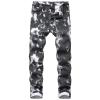 Men's Slim Fit Printed Stretch Jeans Skinny Casual Comfy Denim Pants Lightweight Stylish Hip Hop Jean Trousers (Black,36) view 1