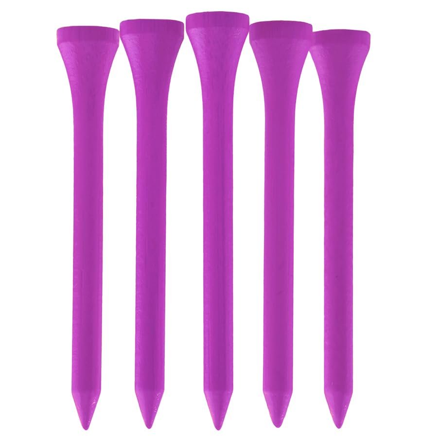 100 PCS Bamboo Golf Tees | Multiple Colours & Sizes | Castle Golf Tees | Standard Golf Tees | Eco Friendly & Sustainable Bamboo Golf Tees (70mm Purple)
