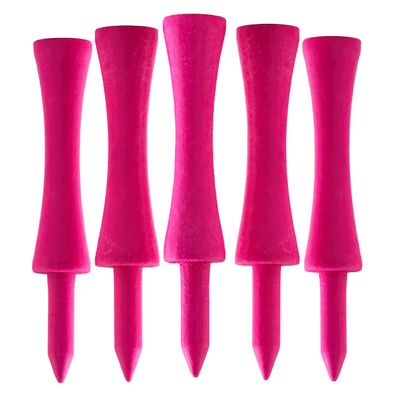 100 PCS Bamboo Golf Tees | Multiple Colours & Sizes | Castle & Standard Tees | Eco-Friendly & Sustainable (59mm Castle Neon Bright Pink)