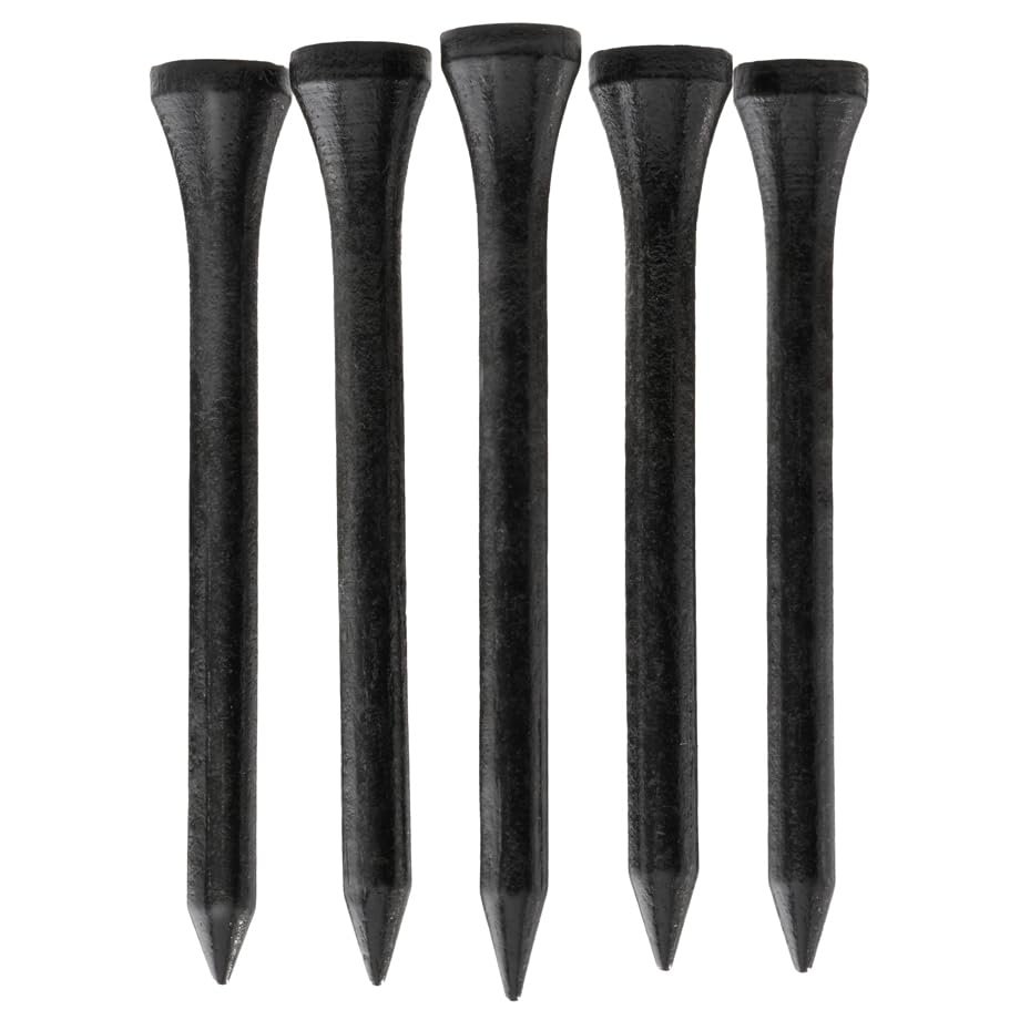 TH Golf 100 Pack Wooden Golf Tees | Multiple Colors & Sizes | Castle Premium Tees (70mm Black)