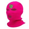 Money Bills Ski Mask Embroidered Three Hole Mask Graphic Balaclava (Neon Pink) view 1