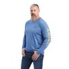 ARIAT Men's Rebar Workman Logo, Navy Heather/Rebar Orange, Size Large Tall view 1