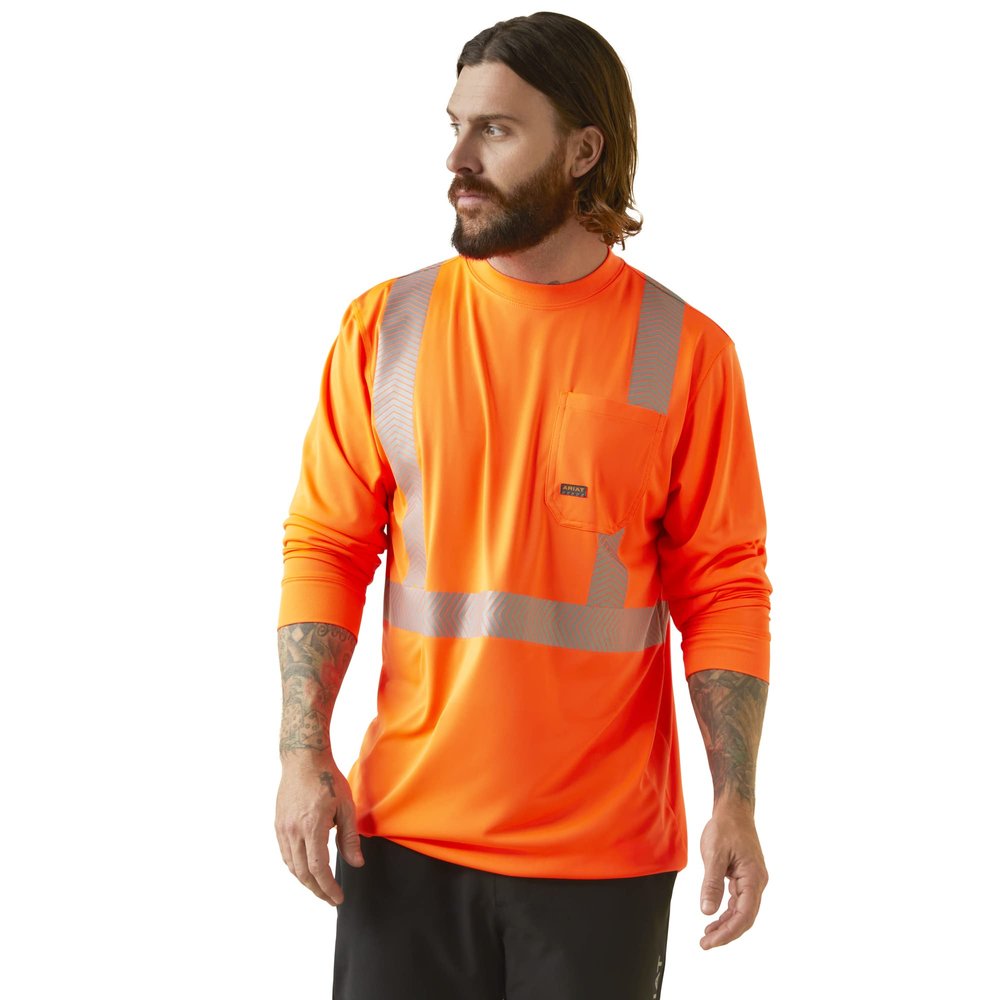 ARIAT Men's Rebar Hi-Vis ANSI T-Shirt, Hi Vis Orange, Size XX-Large