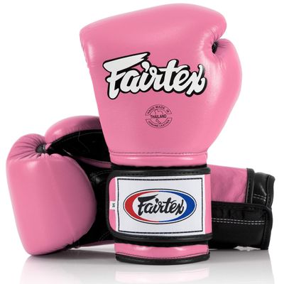 Fairtex Muay Thai Boxing Gloves BGV9 - Heavy Hitter Mexican Style Training & Sparring Gloves for Kick Boxing MMA K1 (Pink/Black, 10 oz)