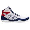 ASICS Kid's MATFLEX 6 Grade School Wrestling Shoes, 4 Big Kid, WHITE/DEEP OCEAN view 1