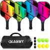 OLANNY Pickleball Paddles Set of 4 Graphite Pickleball Set with Honeycomb Core and Comfort Grip,Pickle-Ball Equipment Includes 4 Pickleball Racquets,6 Balls,4 Pickleball Grip Tape & 1 Portable Bag view 1