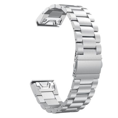 CZKE For Garmin Quickfit Watch Band 26 MM Stainless Steel Watchbands (Color : Silver 2, Size : 26mmDescent MK2 MK2i)
