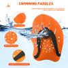 HacoFlash Swim Paddles With Adjustable Straps - Hand Paddles for Lap Swimming, Equipment for Women, Men, Children (1 Pair, Orange) view 3