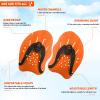 HacoFlash Swim Paddles With Adjustable Straps - Hand Paddles for Lap Swimming, Equipment for Women, Men, Children (1 Pair, Orange) view 4