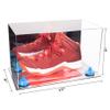Better Display Cases Acrylic Large Shoe Display Case for Basketball Shoe Soccer Cleat Football Cleat with Mirror Case, Light Blue Risers and Mirror Base (V11/A013) view 2
