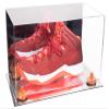 Better Display Cases Acrylic Large Shoe Display Case for Basketball Shoe Soccer Cleat Football Cleat with Mirror Case, Orange Risers and Mirror Base (V11/A013) view 1