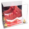 Better Display Cases Acrylic Large Shoe Display Case for Basketball Shoe Soccer Cleat Football Cleat with Mirror Case, Yellow Risers and Mirror Base (V11/A013) view 1