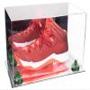 Better Display Cases Acrylic Large Shoe Display Case for Basketball Shoe Soccer Cleat Football Cleat with Mirror Case, Green Risers and Mirror Base (V11/A013) view 1