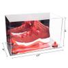 Better Display Cases Acrylic Large Shoe Display Case for Basketball Shoe Soccer Cleat Football Cleat with Mirror Case, Red Risers and Mirror Base (V11/A013) view 2