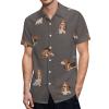 WEEDKEYCAT Basset Hound Dog Men's Short-Sleeve Pocket Shirts Loose-Fit Button Down Top Casual Beach Tees 5XL view 1