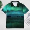 BAIKUTOUAN Northern Lights Aurora Borealis Men's Polo-Shirts Short Sleeve Golf Tees Outdoor Sport Tennis Tops M view 3