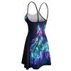 BAIKUTOUAN Glow in The Dark Mermaid Tail Women's Tank Dress Sleeveless Mini Dress Swing Beach T Shirt Sundresses 2XL view 2