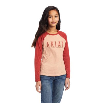 Ariat Girls' Real Arrow Shirt, Palm Heather/Bossa Nova, Medium