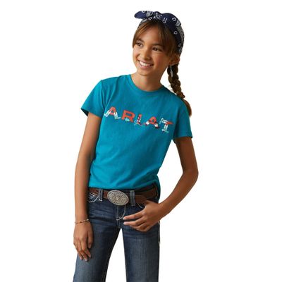 ARIAT Girls Real Boot Kickin' Tee, Exotic Plume