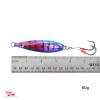 5pcs Fish WOW! Fishing 80g Flat Fall jig 2.8oz Vertical Jig Trolling with Two 4X Assist Hooks Phantom Squid view 2