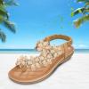 AnFeng Flower Accessories Flops Heel Summer Women's Women's Flip Sandals Fashion Shoes Sandals Flat Women's Sandals Blue Sandals for Women Wedge (Beige, 8.5) view 3