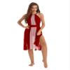 JEATHA Women's Sleeveless Mesh Color Block Skirted Leotard Ballet Lyrical Modern Dance Dress Dancewear 2# Burgundy Medium view 2