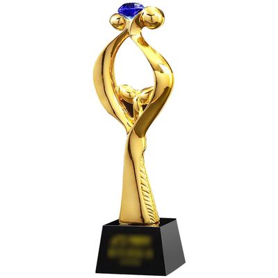 Award Trophies Trophy Cups for Dad Golden Seedling Shape Resin Trophy, Competition Winners Cup with Crystal Base, Excellent Team Achievement Trophy, Nano Spray Coating Process