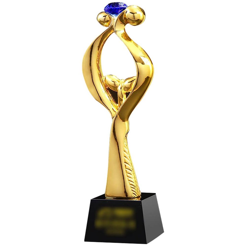 Award Trophies Trophy Cups for Dad Golden Seedling Shape Resin Trophy, Competition Winners Cup with Crystal Base, Excellent Team Achievement Trophy, Nano Spray Coating Process