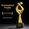 Award Trophies Trophy Cups for Dad Golden Seedling Shape Resin Trophy, Competition Winners Cup with Crystal Base, Excellent Team Achievement Trophy, Nano Spray Coating Process view 2