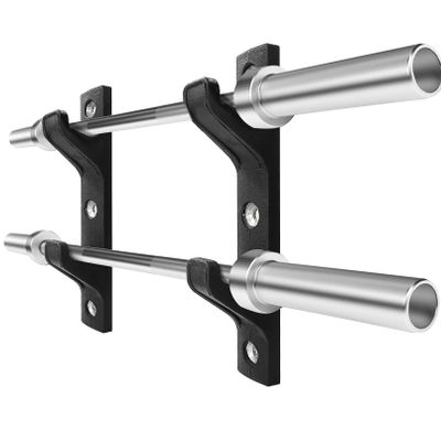 Luwint Barbell Holder Horizontal Wall Mounted 2 Bar Storage Rack
