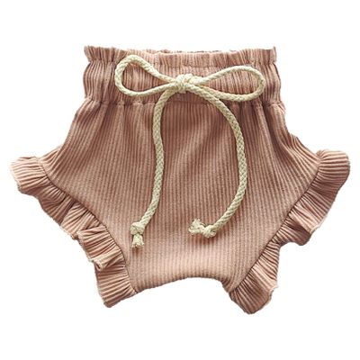 JEATHA Infant Baby Girl Crochet Bloomers Drawstring Summer Shorts Ruffles Knitted Lounge Shorts Pink 18-24 Months