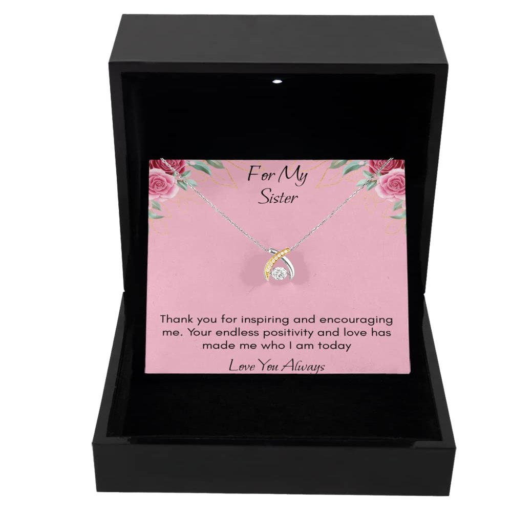 Wishbone Dancing Necklace Luxury Box New Big Sister Necklace, Baseball Sister Necklace, New Bonus Sister Jewelry, Bonus Brother to Sister Gift, Brot