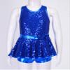 Agoky Girls Sequined Ballet Hip-Hop Jazz Latin Modern Tap Dress Street Stage Performance Costume Royal Blue 5-6 view 3