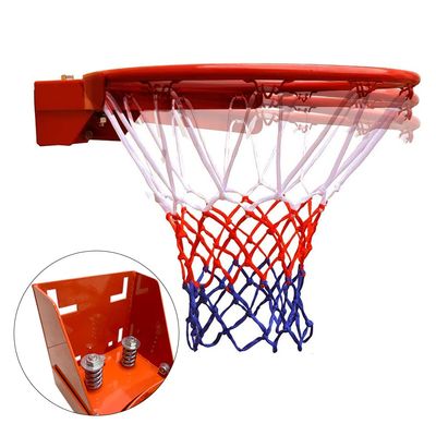 THUNDERBAY 18 inch Standard Double Spring Flex Reinforced Wall Mounted Basketball Rim, Two Nylon Nets Include One Nightlight Basketball Net