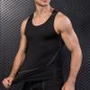 Hedmy Men's Tank Swimsuit Top Athletic Vest Rash Guard Shirt Solid Color Sleeveless Workout Playwear Black 3X-Large view 2