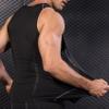 Hedmy Men's Tank Swimsuit Top Athletic Vest Rash Guard Shirt Solid Color Sleeveless Workout Playwear Black X-Large view 3