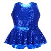 Freebily Kid Girls Sequined Ballet Dance Dress Modern Lyrical Dance Costume Criss Cross Back Leotard Skirt Cheer Dancewear Royal Blue 8 view 1