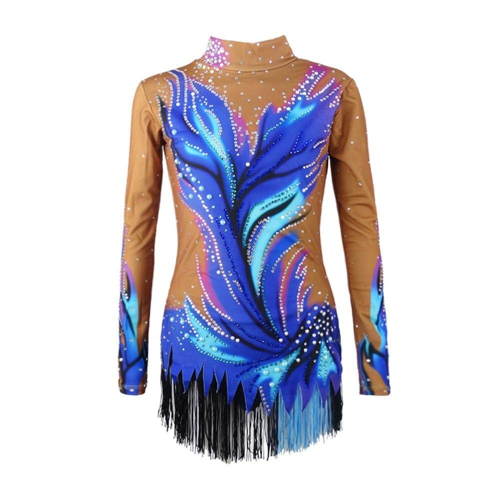 LIUHUO Girls Brown Rhythmic Gymnastics Leotards for Competition Women Latin Skating Ccostumes Lady Ice Skating Costumes