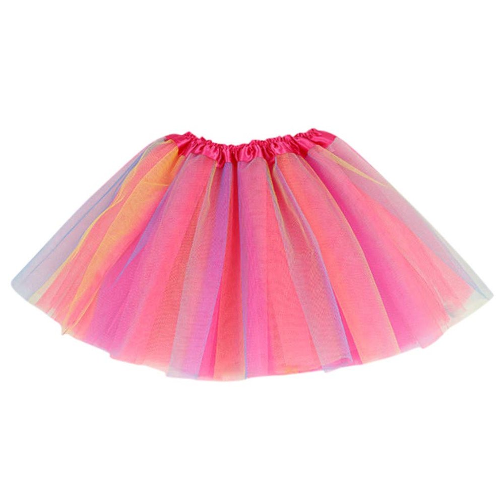 Toddler Tulle Skirt Baby Girls Tutu Kids Skirt Multicolor Ballet Outfits Toddler Dress up Clothes (Hot Pink, One Size)