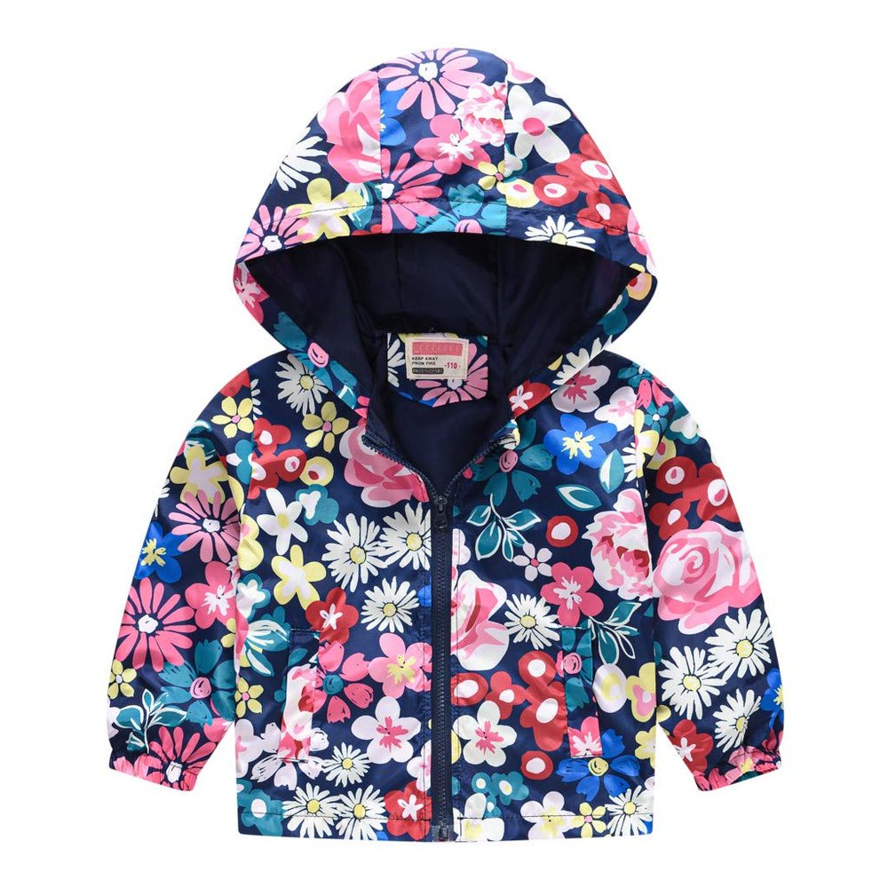 Toddler Boys Grils Autumn Jacket Print Kids Hooded Coat Zipper Windproof Baby Boys Snow Coat (Multicolor, 3-4 Years)