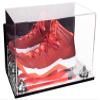 Better Display Cases Acrylic Large Shoe Display Case for Basketball Shoe Soccer Cleat Football Cleat with Mirror Case, Silver Risers, Wall Mount and Mirror Base (V11/A013) view 1