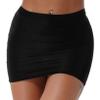 LiiYii Womens Translucent Skirts Bodycon Pencil Skirts Stretchy Shirring Ruched Skirts Nightwear Black One Size view 1